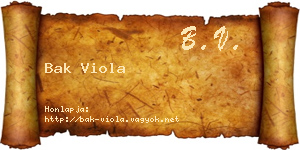 Bak Viola névjegykártya